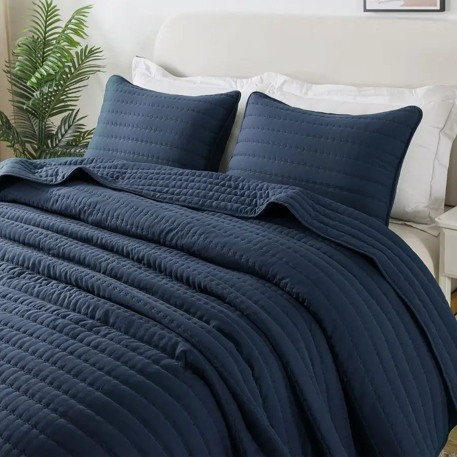 Oversized California Cal King Size Quilt Bedding Sets with Pillow Shams, Navy Blue Lightweight Bedspread Coverlet, Quilted Blank
Oversized California Cal King Size Quilt Bedding Sets with Pillow Shams, Navy Blue Lightweight Bedspread Coverlet, Quilted Blank
