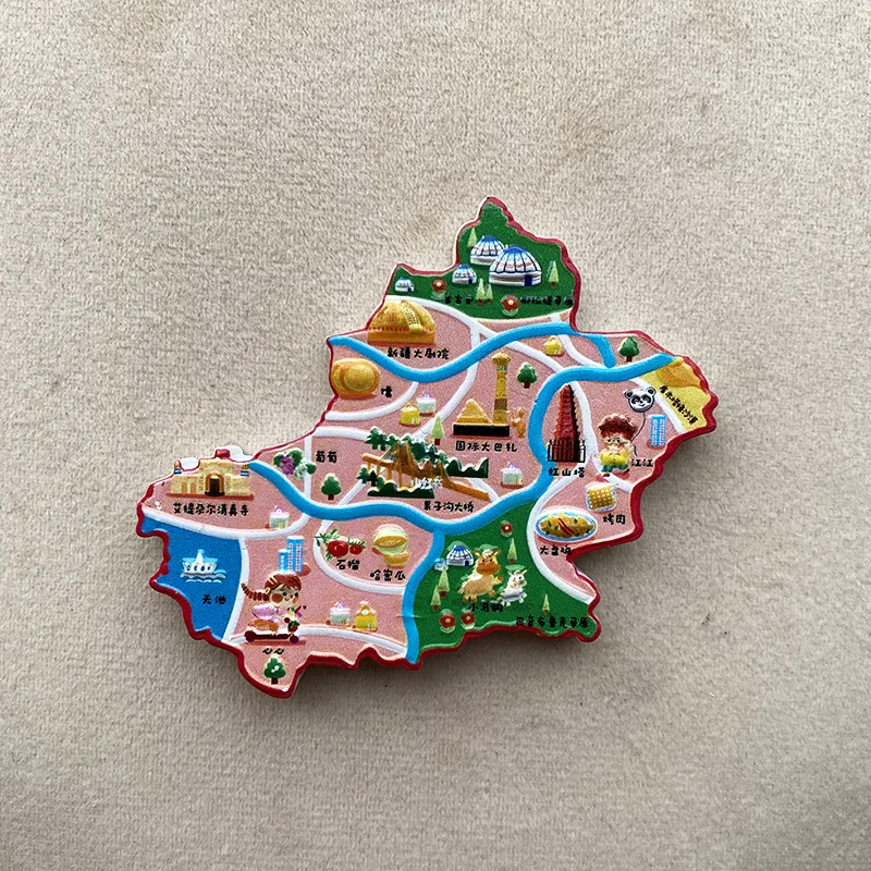 Original Xinjiang Graphic Travel Cultural and Creative Souvenirs Home Decor Relief Map3ddiyMagnetic Refridgerator Magnets
Original Xinjiang Graphic Travel Cultural and Creative Souvenirs Home Decor Relief Map3ddiyMagnetic Refridgerator Magnets