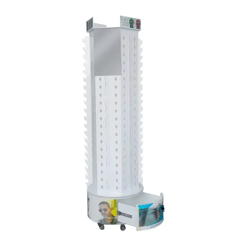 Acrylic metal glasses display stand, sunglasses floor with mirror rotation
Acrylic metal glasses display stand, sunglasses floor with mirror rotation