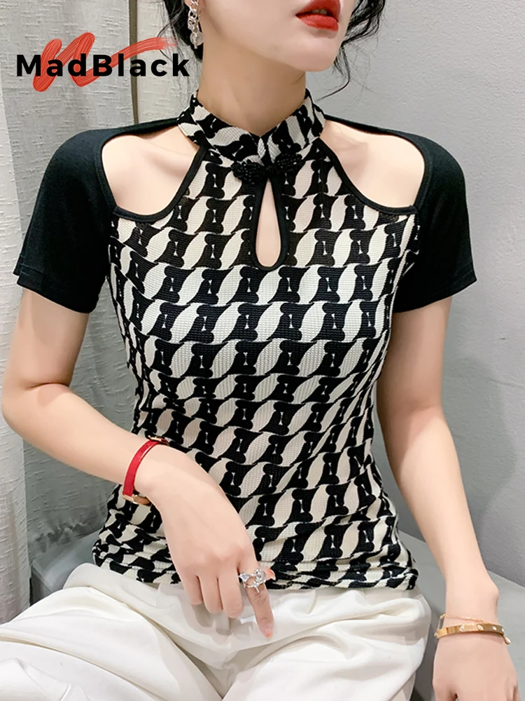 MadBlack-Women's European T-Shirt, Sexy Stand Beading Hollow Out, Streetwear Vintage Short Sleeve Slim Tee, 2025 Summer T52808CC
MadBlack-Women's European T-Shirt, Sexy Stand Beading Hollow Out, Streetwear Vintage Short Sleeve Slim Tee, 2025 Summer T52808CC