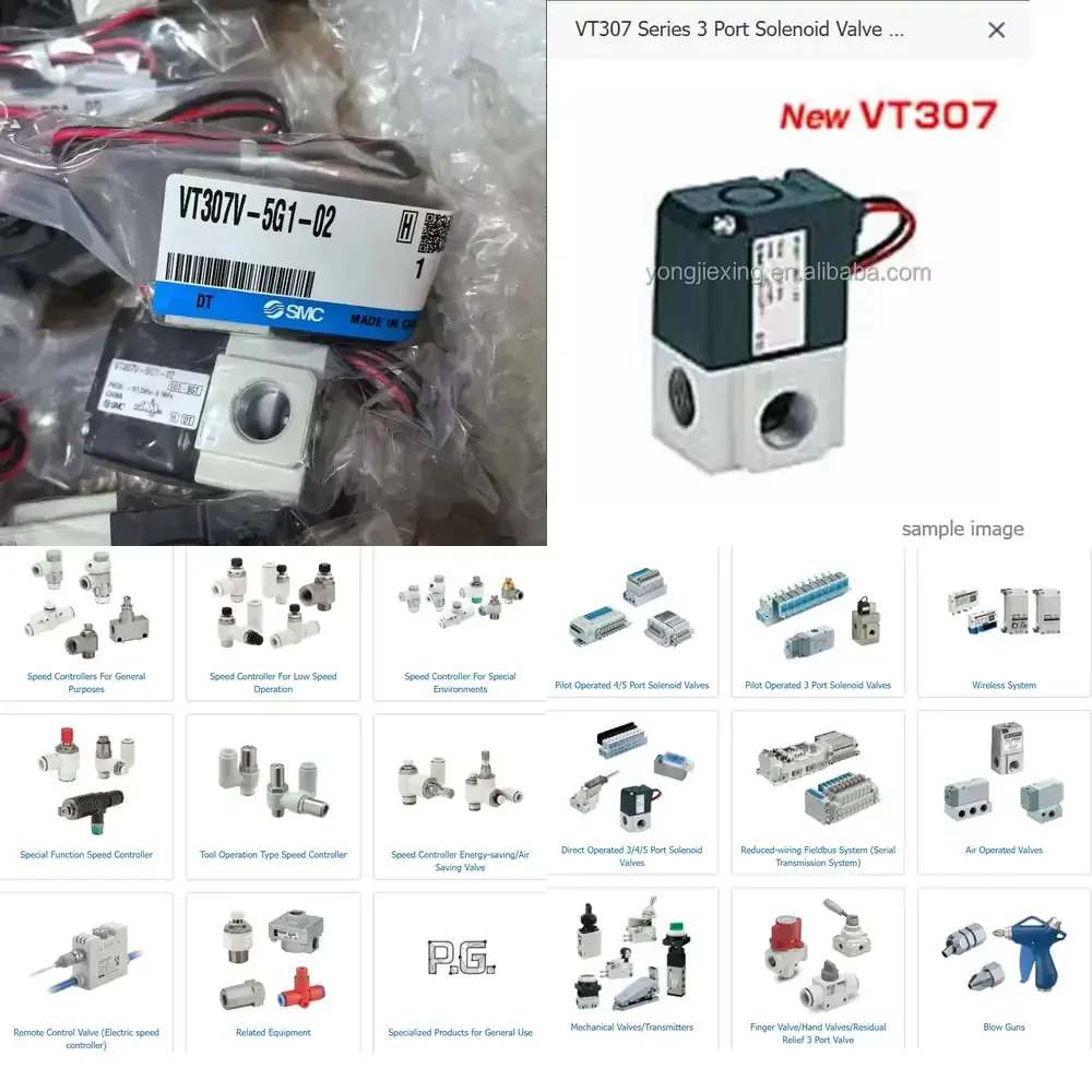 SMC Original Series VT307 3-Port Solenoid Valve Direct Operated Poppet Type Cylinder Model VT307V-5G1-02 Rubber Seal Air
SMC Original Series VT307 3-Port Solenoid Valve Direct Operated Poppet Type Cylinder Model VT307V-5G1-02 Rubber Seal Air