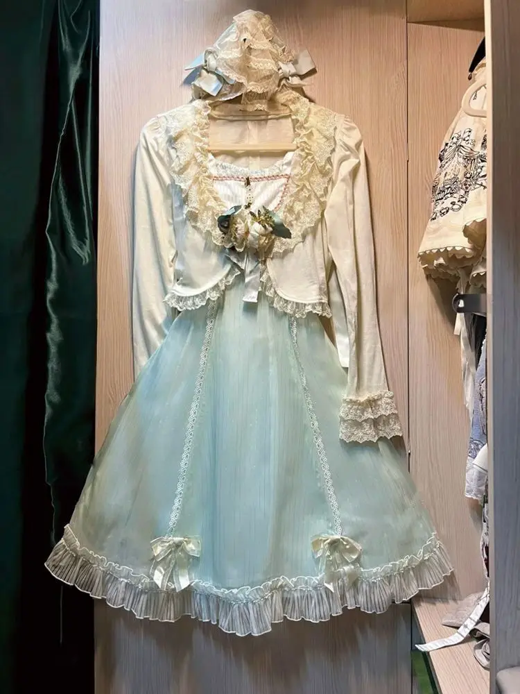 Комплект Little Angel: Японское платье с бантом и кардиган, комплект из двух предметов, платье без рукавов в стиле Y2K, модный комплект в стиле Лолита
Комплект Little Angel: Японское платье с бантом и кардиган, комплект из двух предметов, платье без рукавов в стиле Y2K, модный комплект в стиле Лолита