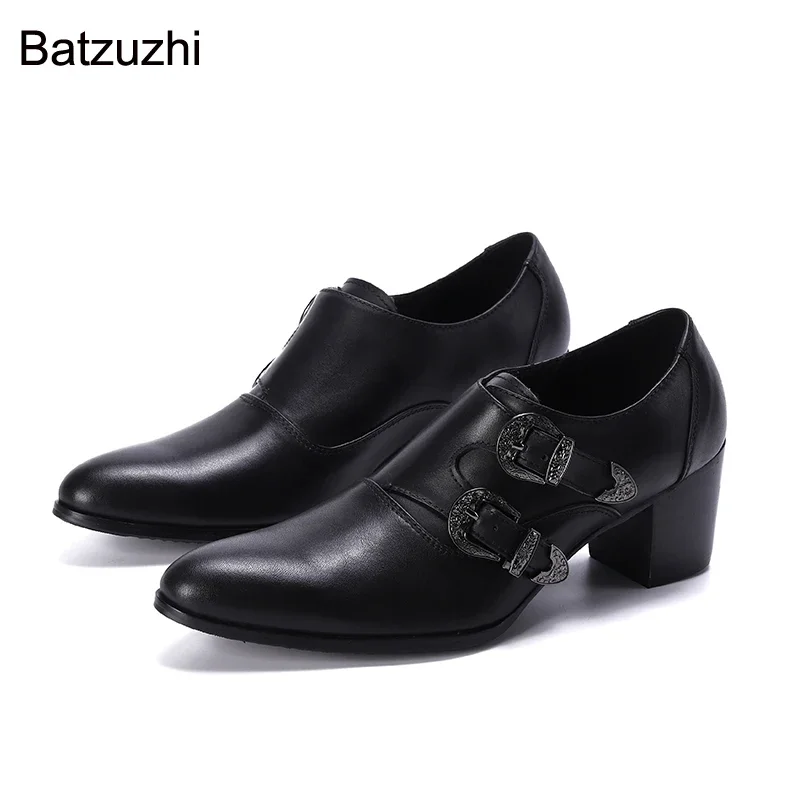 Batzuzhi Men Shoes Pointed Toe Black Genuine Leather Dress Shoes Men 7.5 Heels High Buckles Men Dress Shoes Leather Party Shoes
Batzuzhi Men Shoes Pointed Toe Black Genuine Leather Dress Shoes Men 7.5 Heels High Buckles Men Dress Shoes Leather Party Shoes