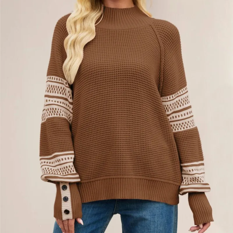 2025 New Winter Women's Knitted Sweater Color-Block Design, Half-High Neck & Pullover Style, Fashionable & Warm Cold Seasons
2025 New Winter Women's Knitted Sweater Color-Block Design, Half-High Neck & Pullover Style, Fashionable & Warm Cold Seasons