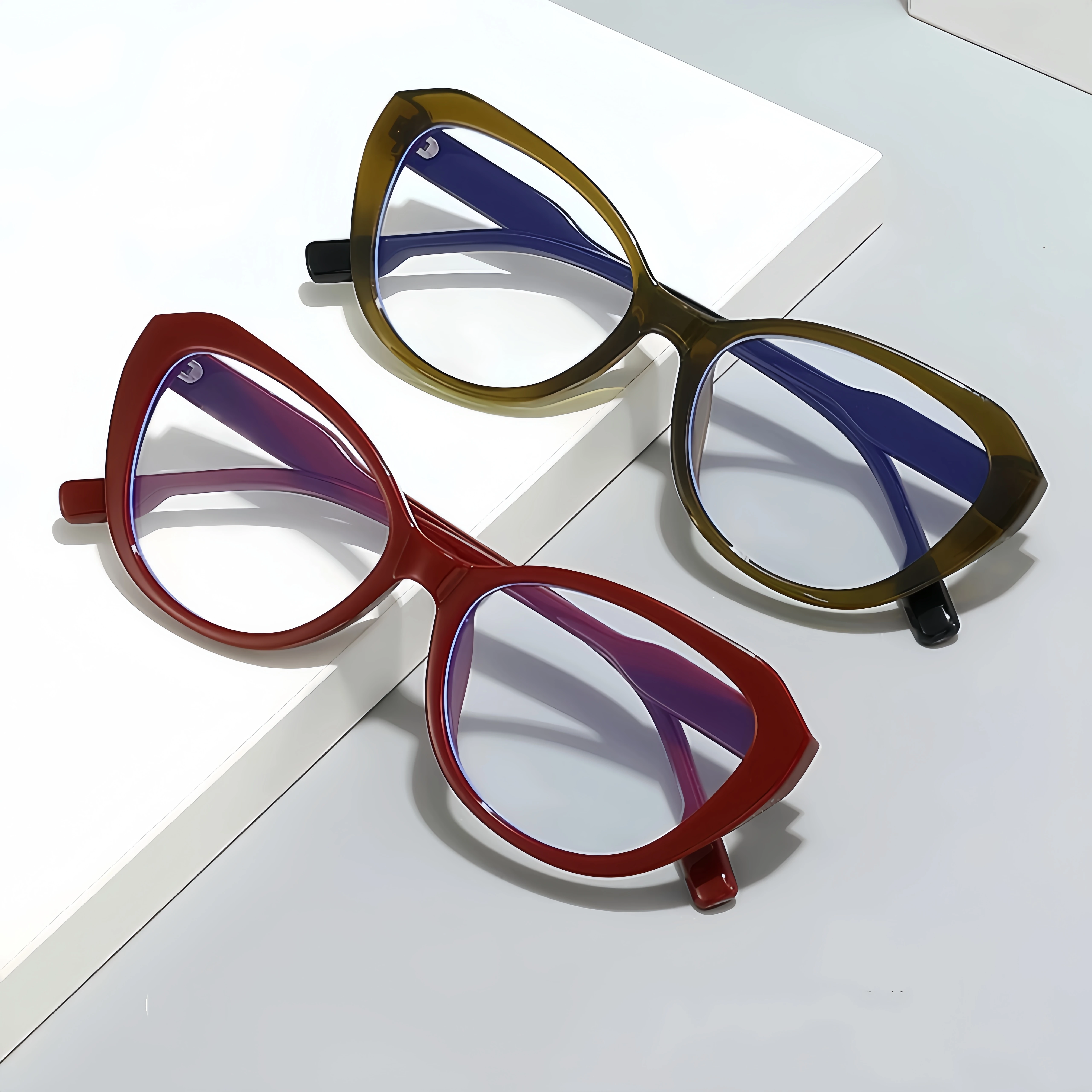 Fashionable New Color-Blocked Cat-Eye Glasses Frame European and American Trendy Versatile Women's Anti-Blue Light Glasses
Fashionable New Color-Blocked Cat-Eye Glasses Frame European and American Trendy Versatile Women's Anti-Blue Light Glasses