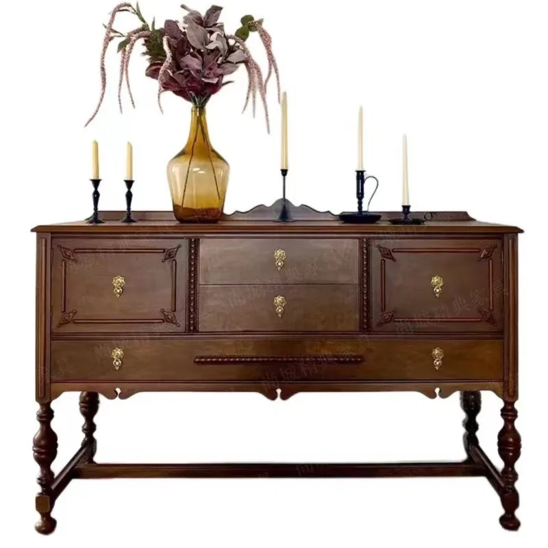 American French engraved retro medieval small apartment creative classical home dining side cabinet
American French engraved retro medieval small apartment creative classical home dining side cabinet