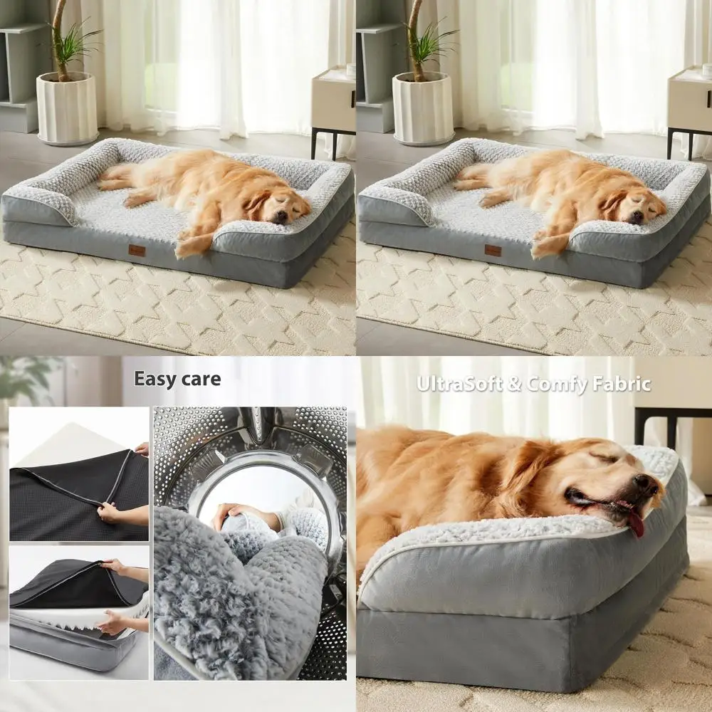 Orthopedic Support Dog Bed for Large Breeds - Waterproof, Removable Cover, Anti-Slip Base, Grey
Orthopedic Support Dog Bed for Large Breeds - Waterproof, Removable Cover, Anti-Slip Base, Grey