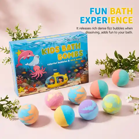 Kids Bath Bombs Toy Surprise Bombs Colorful Bubbles Surprise Ocean Cleanse the Skin and Leave Fragrance Children Gift Set