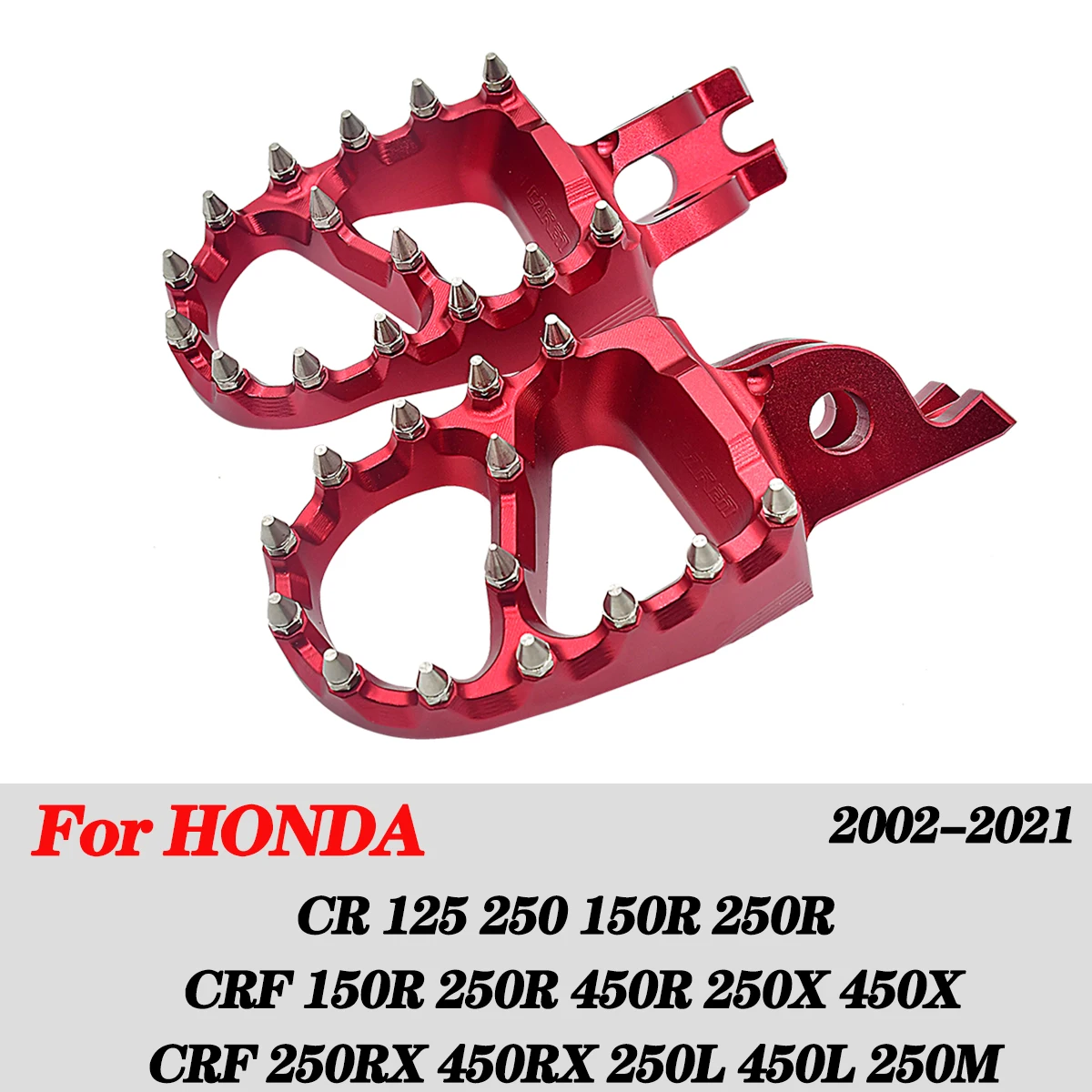 Motorcycle CNC FootRest Footpegs Foot Pegs Pedals For HONDA CR 125 250 150R CR250R CRF 150R 250R 450R 250 450 X RX L M 2002-2021
Motorcycle CNC FootRest Footpegs Foot Pegs Pedals For HONDA CR 125 250 150R CR250R CRF 150R 250R 450R 250 450 X RX L M 2002-2021