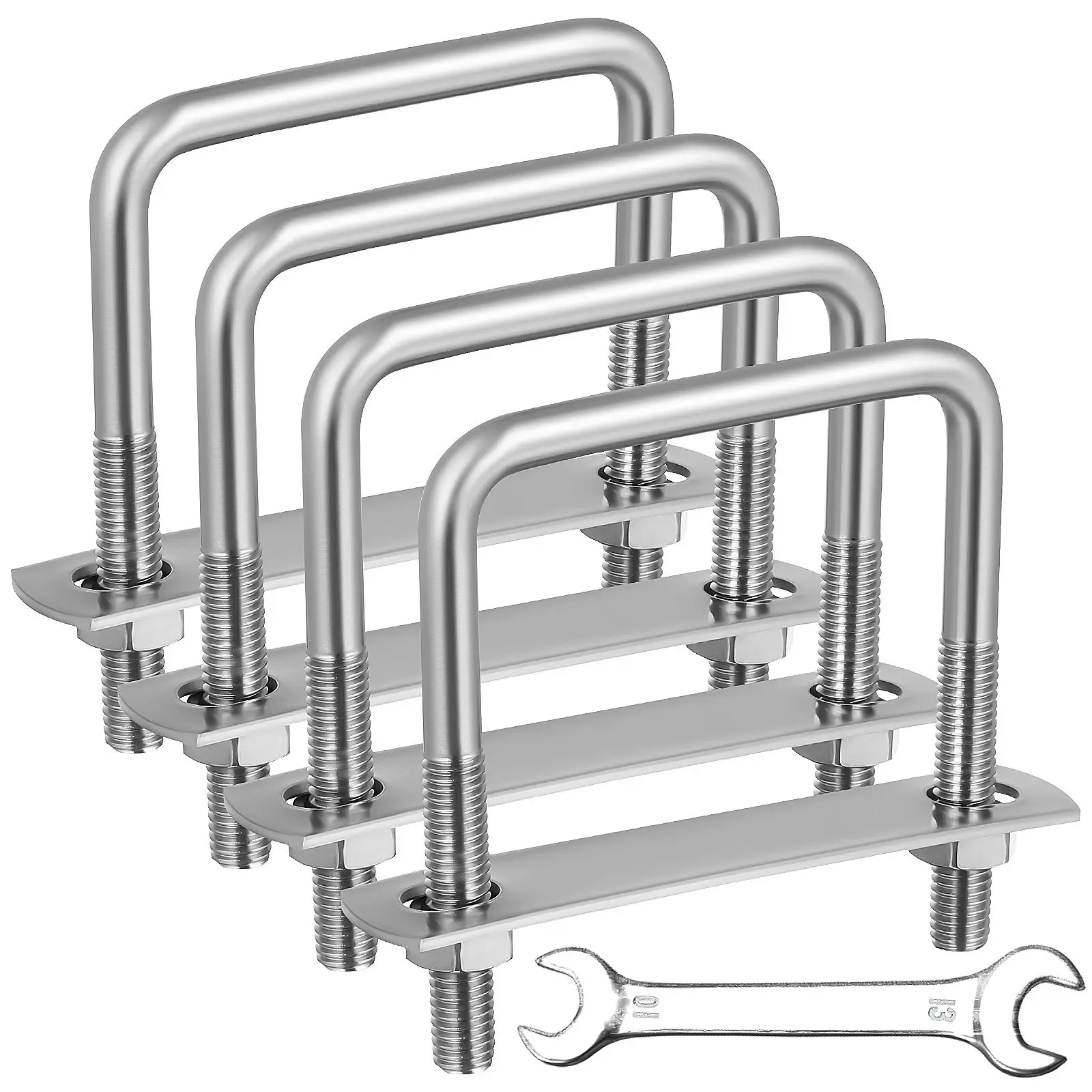 4 Pcs shaped Bolts Set Stainless Steel Thick Double ended Wrenches Square U bolt Clamps Trailer Sailboat Ski Boat Repairs
4 Pcs shaped Bolts Set Stainless Steel Thick Double ended Wrenches Square U bolt Clamps Trailer Sailboat Ski Boat Repairs