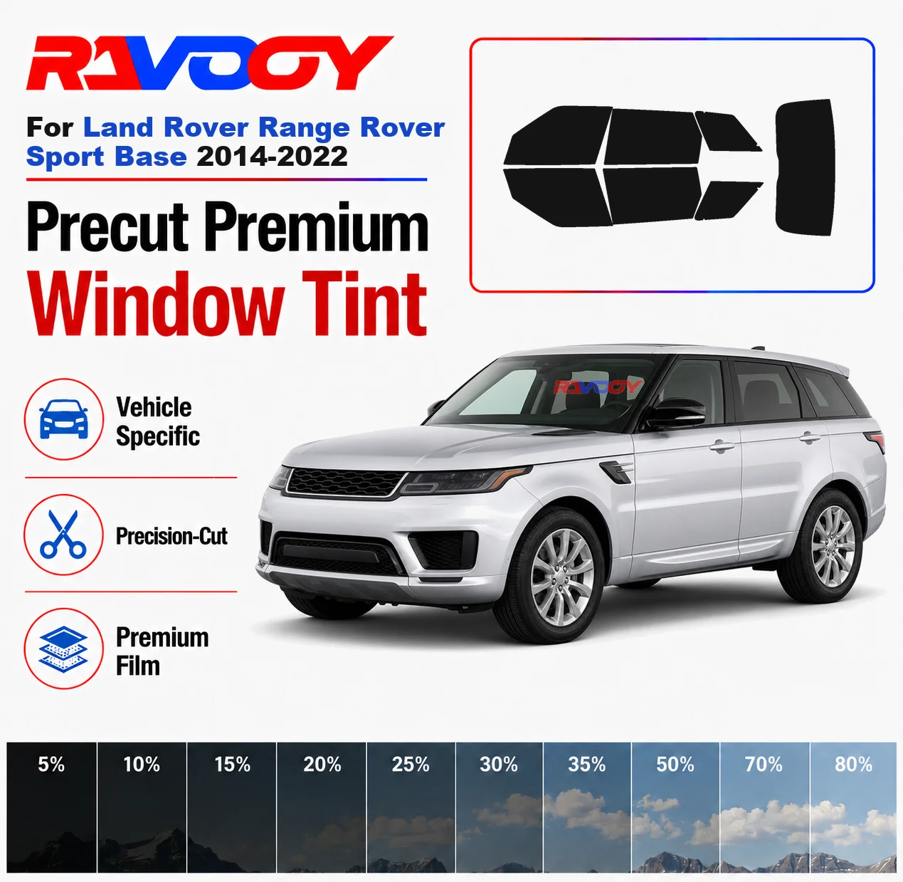 Premium Precut Window Tint Kit Front Rear Windows For Land Rover Range Rover Sport Base 2014-2022 Complete Set Nano Ceramic Film
Premium Precut Window Tint Kit Front Rear Windows For Land Rover Range Rover Sport Base 2014-2022 Complete Set Nano Ceramic Film