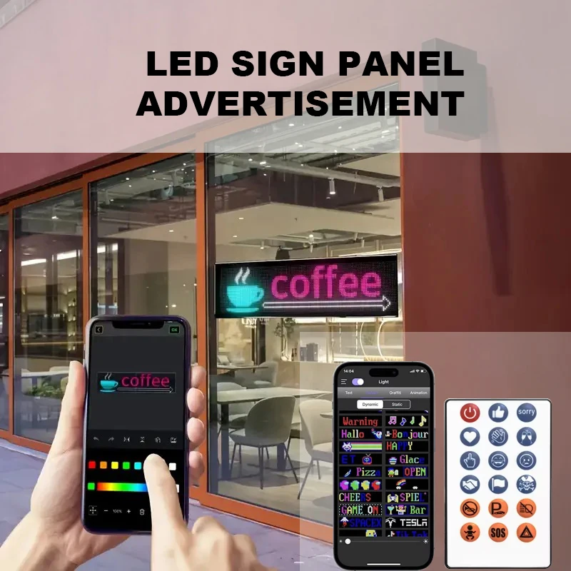 LED Programmable Digital Sign App Remote Control USB-Powered Plug Play Store Advertising Display for Window Advertising LED Sign
LED Programmable Digital Sign App Remote Control USB-Powered Plug Play Store Advertising Display for Window Advertising LED Sign