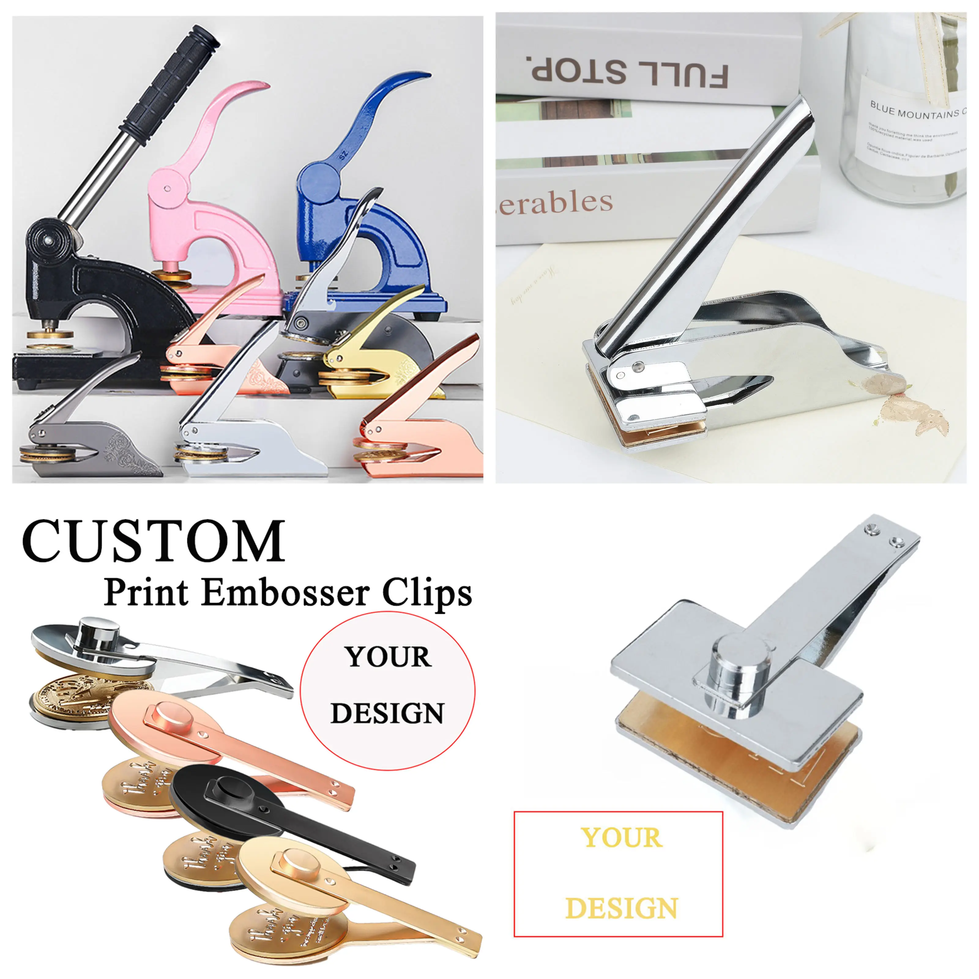 Personalized Logo Design Embosser Stamps/Custom Embosser Clips for DIY Wedding Envelope Invitation Card Letter Head Decroation
Personalized Logo Design Embosser Stamps/Custom Embosser Clips for DIY Wedding Envelope Invitation Card Letter Head Decroation