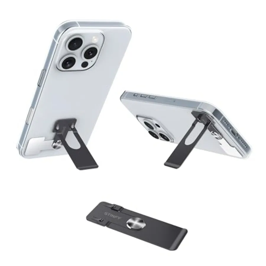 Phone Slim Stand for iPhone and Samsung: ultra-thin steel metal kickstand, black, vertical/horizontal stable mount, pocket-frie
Phone Slim Stand for iPhone and Samsung: ultra-thin steel metal kickstand, black, vertical/horizontal stable mount, pocket-frie