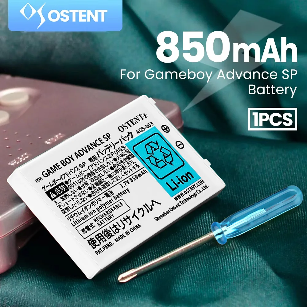 게임보이 팩을 위한 최고의 배터리 및 도구 키트: OSTENT 850mAh 리튬 이온 배터리 + 도구 키트