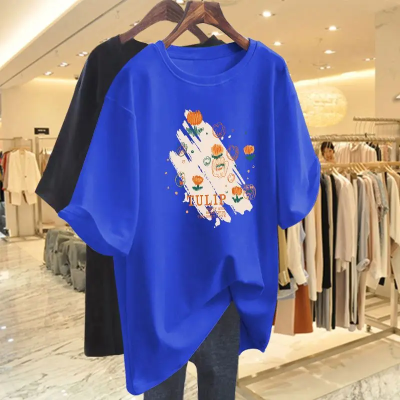 Women 100% Cotton Printed Basic T-shirt Casual Loose Chic Simple Fashion Pullover Summer Short Sleeve O-neck Tees Top
Women 100% Cotton Printed Basic T-shirt Casual Loose Chic Simple Fashion Pullover Summer Short Sleeve O-neck Tees Top