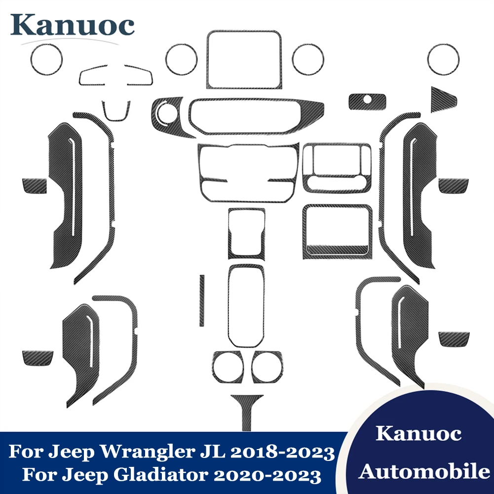 Car Carbon Fiber Black Interior Stickers For Jeep Wrangler JL 2018-2023/Gladiator 2020-2023 Decoration Cover Trim Accessories
Car Carbon Fiber Black Interior Stickers For Jeep Wrangler JL 2018-2023/Gladiator 2020-2023 Decoration Cover Trim Accessories