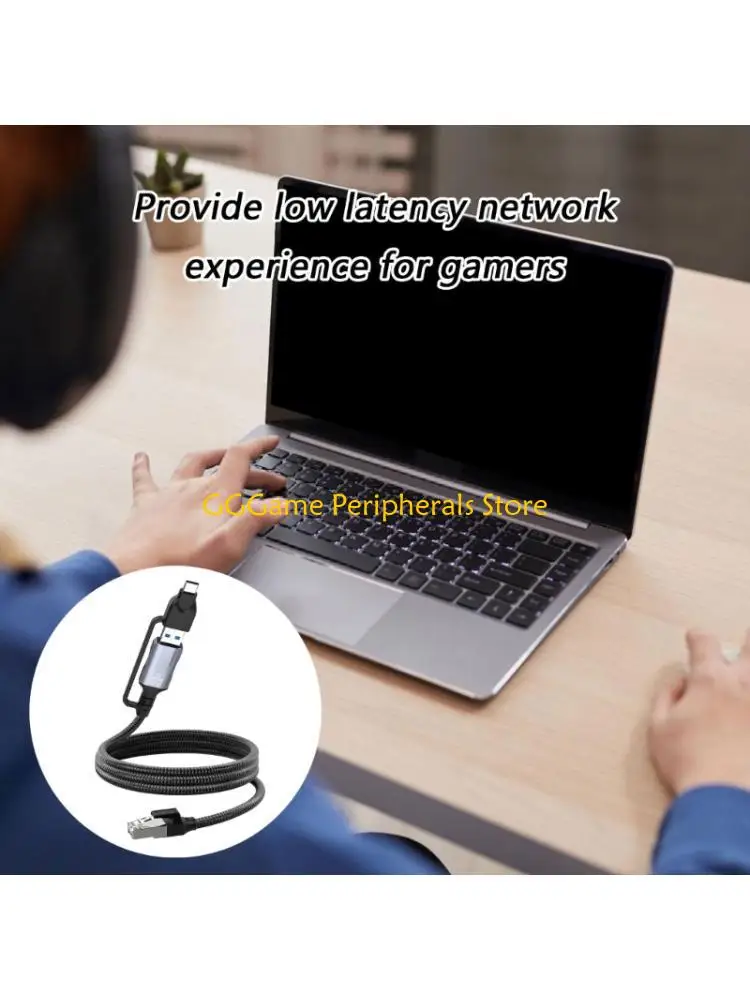 U55B 5.9ft Braided Gigabit Ethernet Cable Type C & USB to RJ45 Connectors Line Internet Adapter Cord for Mobile Devices
U55B 5.9ft Braided Gigabit Ethernet Cable Type C & USB to RJ45 Connectors Line Internet Adapter Cord for Mobile Devices
