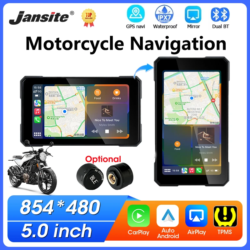 5-дюймовый сенсорный GPS-навигатор для мотоцикла с беспроводным CarPlay и Android Auto, портативный цифровой монитор для приборной панели мотоцикла, водонепроницаемый по стандарту IPX7
5-дюймовый сенсорный GPS-навигатор для мотоцикла с беспроводным CarPlay и Android Auto, портативный цифровой монитор для приборной панели мотоцикла, водонепроницаемый по стандарту IPX7