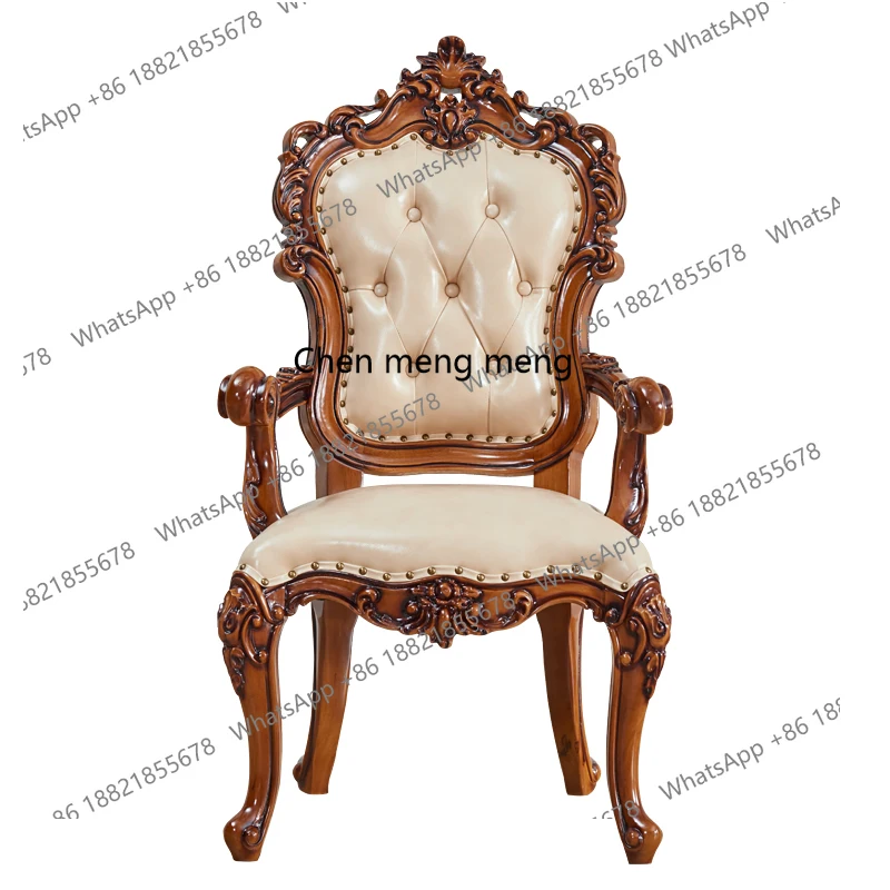 European solid wood carving flower dining chair, American dark dining table first layer cowhide double-sided carved table chair
European solid wood carving flower dining chair, American dark dining table first layer cowhide double-sided carved table chair