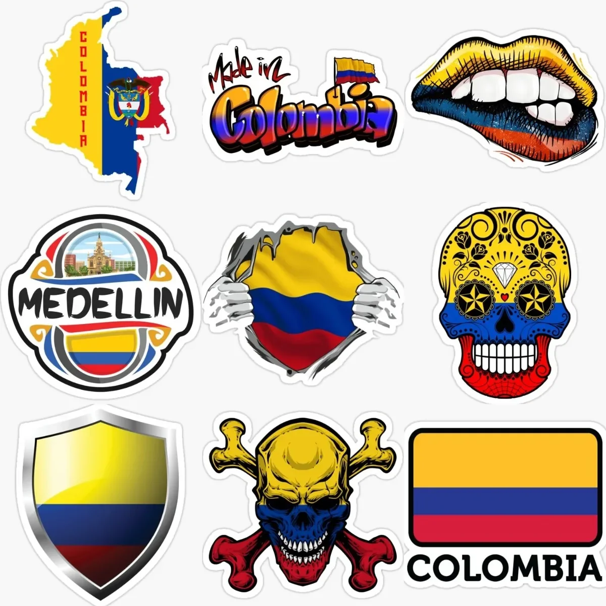 Colombia Flag Map Emblem Skull Creative Sticker for Bicycle Motorcycle Helmet Truck Window Wall Car Off-road Decal Accessories
Colombia Flag Map Emblem Skull Creative Sticker for Bicycle Motorcycle Helmet Truck Window Wall Car Off-road Decal Accessories