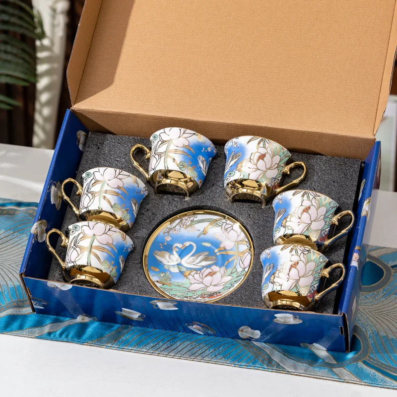 DSA French ceramic coffee cup set, small luxury household simple cup, light luxury British afternoon tea cup
DSA French ceramic coffee cup set, small luxury household simple cup, light luxury British afternoon tea cup