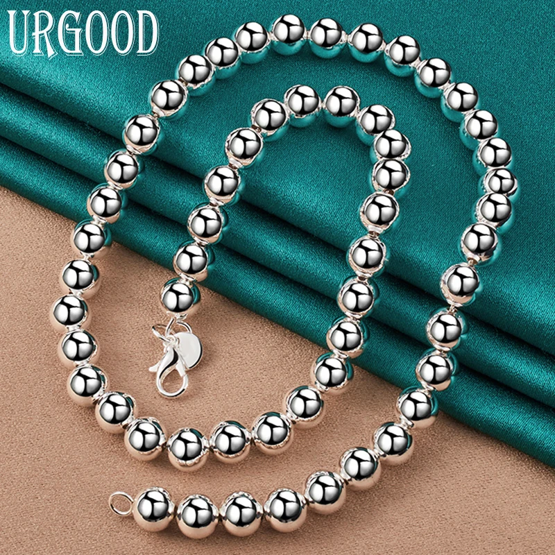 925 Sterling Silver 8mm Smooth Bead Ball Chain Necklace 18 Inch For Women Party Engagement Wedding Fashion Jewelry
925 Sterling Silver 8mm Smooth Bead Ball Chain Necklace 18 Inch For Women Party Engagement Wedding Fashion Jewelry
