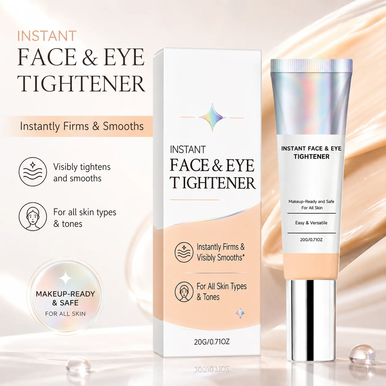 Instant Face Tightener Cream Firm Facial Eye Skin Brighten Dullness Remove Skin Puffiness Anti Wrinkle Lifting Face Care Cream
Instant Face Tightener Cream Firm Facial Eye Skin Brighten Dullness Remove Skin Puffiness Anti Wrinkle Lifting Face Care Cream
