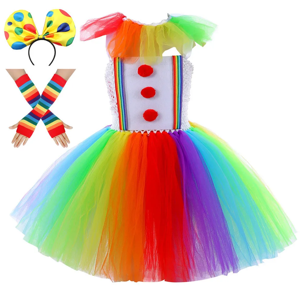 Rainbow Circus Clown Costumes Girls Halloween Christmas Tutu Dress for Kids Funny Magic Joker Outfit Children New Year Clothes
Rainbow Circus Clown Costumes Girls Halloween Christmas Tutu Dress for Kids Funny Magic Joker Outfit Children New Year Clothes
