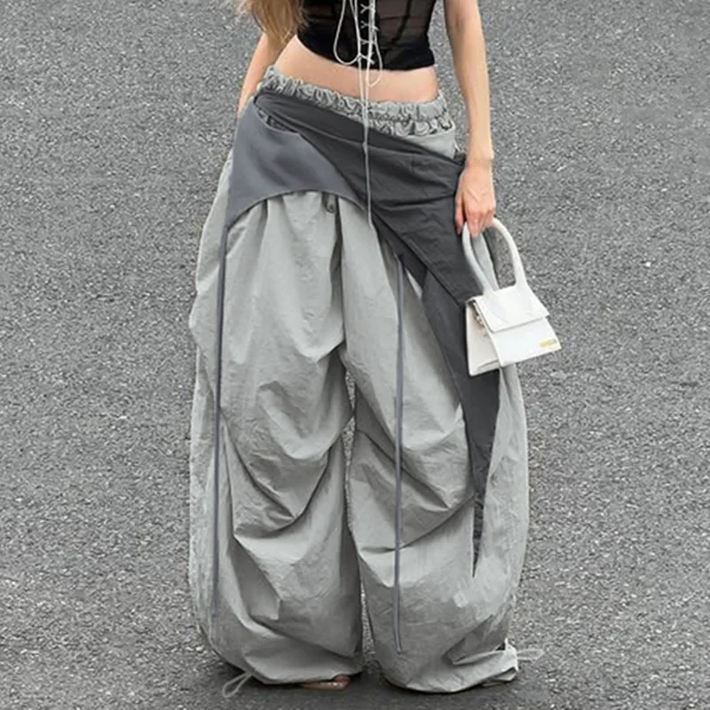 DSMTRC Vintage Bandage Mid-Waisted Wide Leg Pants Women 2025 Casual Loose Cargo Pants Autumn Spring Fashion Streetwear Ladies
DSMTRC Vintage Bandage Mid-Waisted Wide Leg Pants Women 2025 Casual Loose Cargo Pants Autumn Spring Fashion Streetwear Ladies