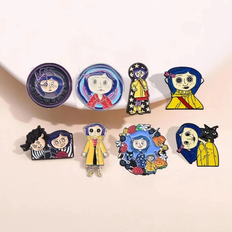 Set of 8 Coraline Blue-Haired Girl Enamel Pins - Spooky Cute Cartoon Character Design Brooch, Hat Clip, Durable Metal Pins
Set of 8 Coraline Blue-Haired Girl Enamel Pins - Spooky Cute Cartoon Character Design Brooch, Hat Clip, Durable Metal Pins