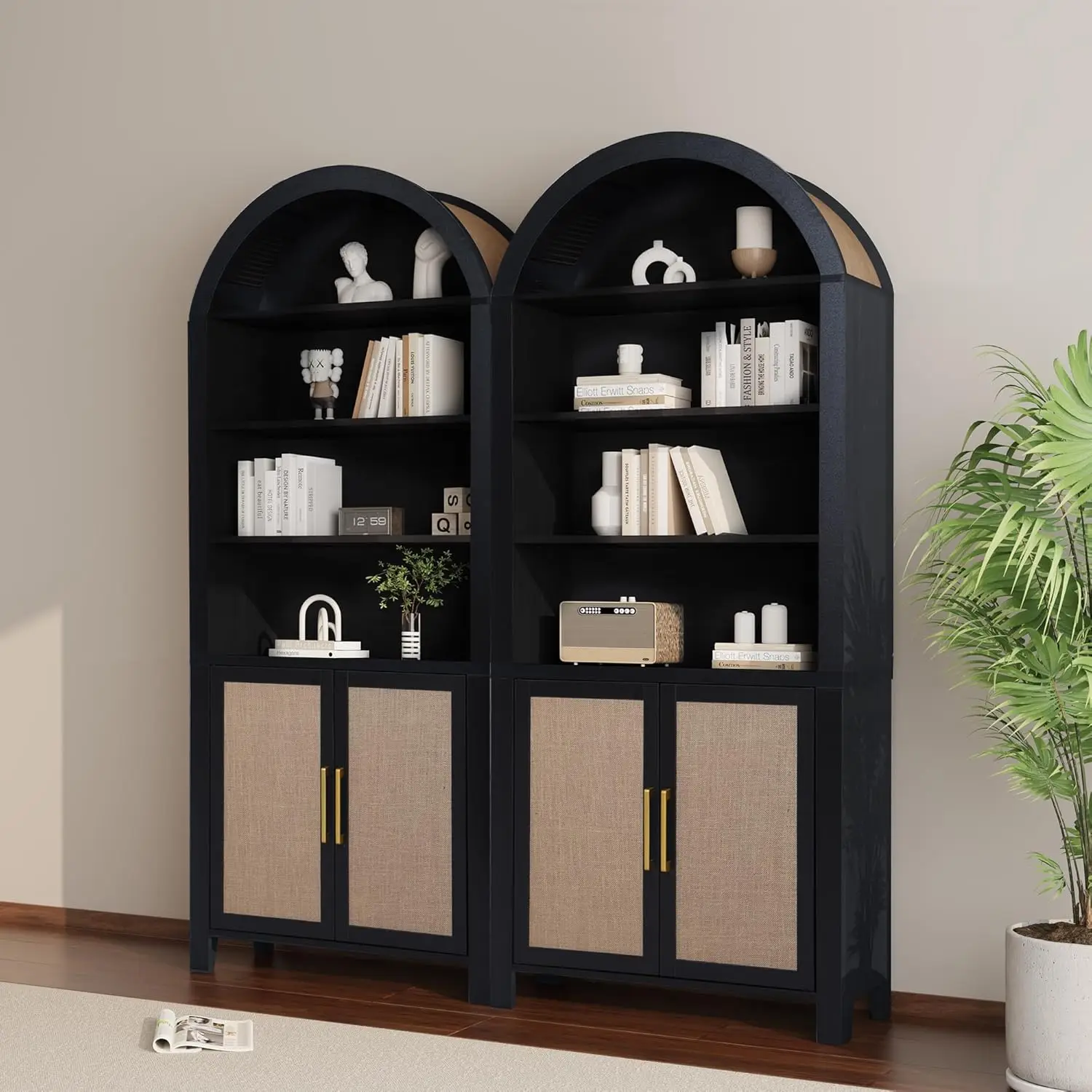 71"" Tall Arched Bookcase With Storage, Modern 6-Tier Arched Cabinet With Door, Arched Bookshelf Cabinet With Open Display
71"" Tall Arched Bookcase With Storage, Modern 6-Tier Arched Cabinet With Door, Arched Bookshelf Cabinet With Open Display