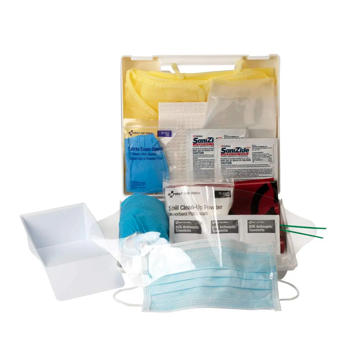 OSHA Compliant Body Fluid Clean Up Kit, 23 Pieces Blood Borne Pathogen Spill Kit in Plastic Case
OSHA Compliant Body Fluid Clean Up Kit, 23 Pieces Blood Borne Pathogen Spill Kit in Plastic Case
