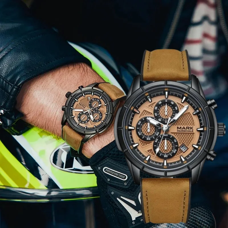 Mark Fairwhale 5204 Luxury Leather Quartz Men's Watch Waterproof Calendar Luminous Luminous Watches for Men Relogios Masculino
Mark Fairwhale 5204 Luxury Leather Quartz Men's Watch Waterproof Calendar Luminous Luminous Watches for Men Relogios Masculino