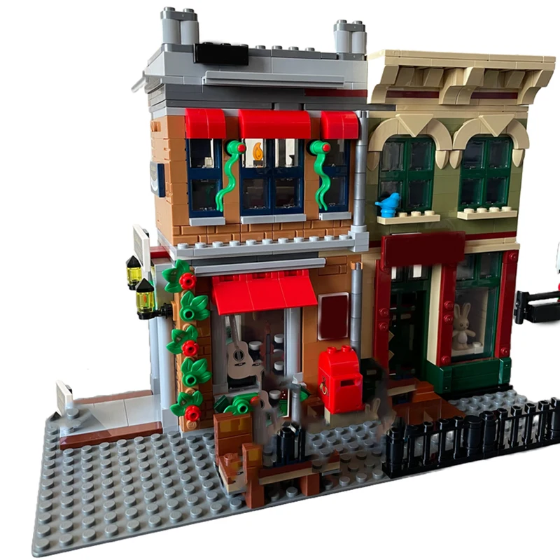 1126PCS MOC Street View Holiday Main Corner Modular Build Model Custom Building Blocks Architecture DIY Assembly Display Gift