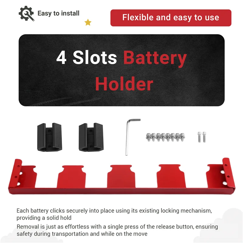 【Space-Saving】4 Slots Battery Holder Toolbox Expansion Battery Holder Bracket Effortless Side Battery Storage Bracket
【Space-Saving】4 Slots Battery Holder Toolbox Expansion Battery Holder Bracket Effortless Side Battery Storage Bracket