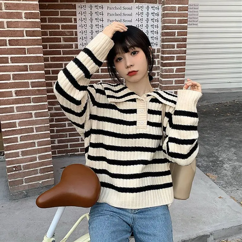 Slouchy striped sweater loose pullover female 2023 new small Japanese vintage pullover female spring and autumn sweater female
Slouchy striped sweater loose pullover female 2023 new small Japanese vintage pullover female spring and autumn sweater female