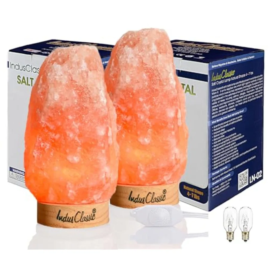 LN-02 Pack of 2 Natural Himalayan Pink Crystal Rock Salt Lamp 4~7 lbs with Dimmer Control Switch, Quality Gift Packaging
LN-02 Pack of 2 Natural Himalayan Pink Crystal Rock Salt Lamp 4~7 lbs with Dimmer Control Switch, Quality Gift Packaging