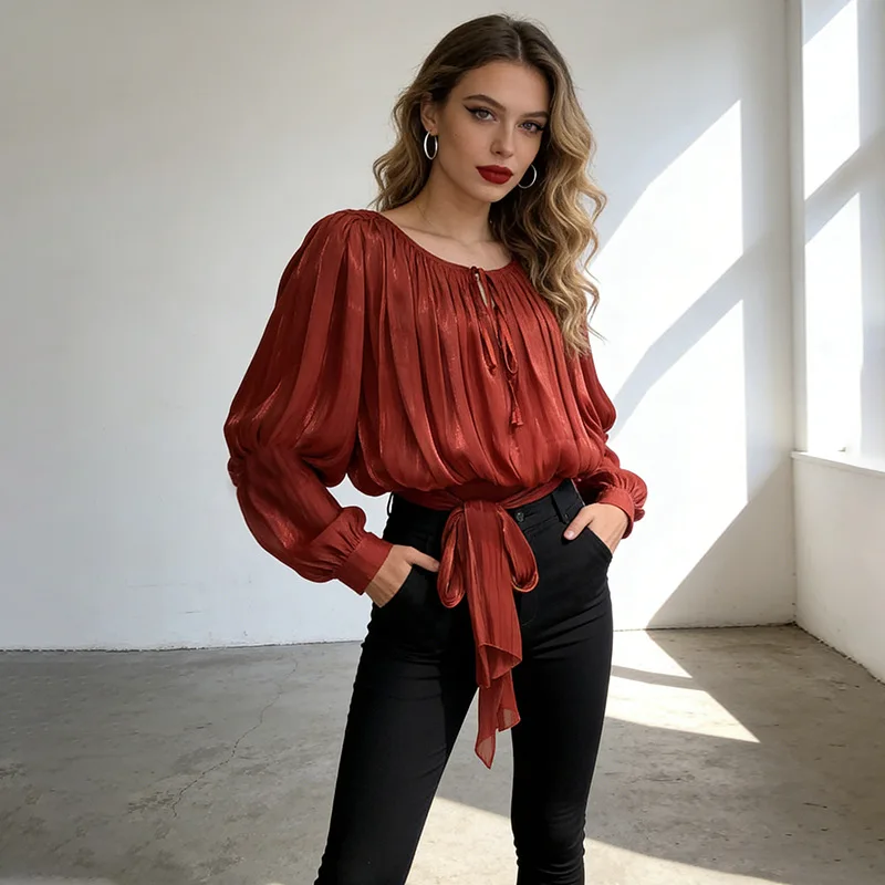Summer Mesh Long Sleeve Blouse Women 2026 Fashion Solid Color O-neck Loose Tops And Blouses Elegant
Summer Mesh Long Sleeve Blouse Women 2026 Fashion Solid Color O-neck Loose Tops And Blouses Elegant