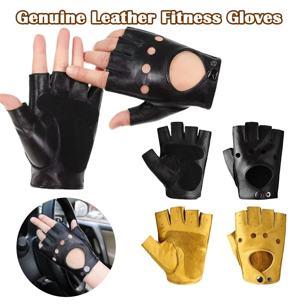 Cowhide Half-finger Gloves Sweat Absorbent Sports Gloves Non Slip Palm Design for Weight Training Cycling CrossFit Workouts
Cowhide Half-finger Gloves Sweat Absorbent Sports Gloves Non Slip Palm Design for Weight Training Cycling CrossFit Workouts