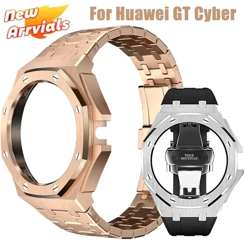 Комплект модификации для Huawei GT Cyber, корпус из нержавеющей стали, металлический браслет для Huawei GT Cyber, сменные аксессуары с резиновой лентой
Комплект модификации для Huawei GT Cyber, корпус из нержавеющей стали, металлический браслет для Huawei GT Cyber, сменные аксессуары с резиновой лентой
