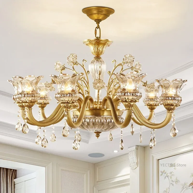GHEUVNJ French luxury restaurant crystal chandelier, all copper lamp, European crystal glass living room chandelier, bedroom la
GHEUVNJ French luxury restaurant crystal chandelier, all copper lamp, European crystal glass living room chandelier, bedroom la