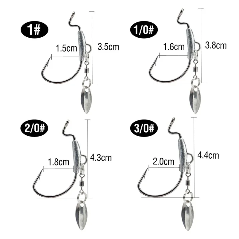 Weighted Crank Fishing Hooks with Lock Pin, High Carbon Steel Barbed Hooks for Soft Bait Worm Fishing Tackle 10Pcs
Weighted Crank Fishing Hooks with Lock Pin, High Carbon Steel Barbed Hooks for Soft Bait Worm Fishing Tackle 10Pcs