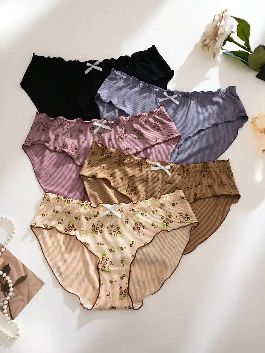 5pcs Sweet Ditsy Floral Ruffle Trim Womens Panties Set
5pcs Sweet Ditsy Floral Ruffle Trim Womens Panties Set