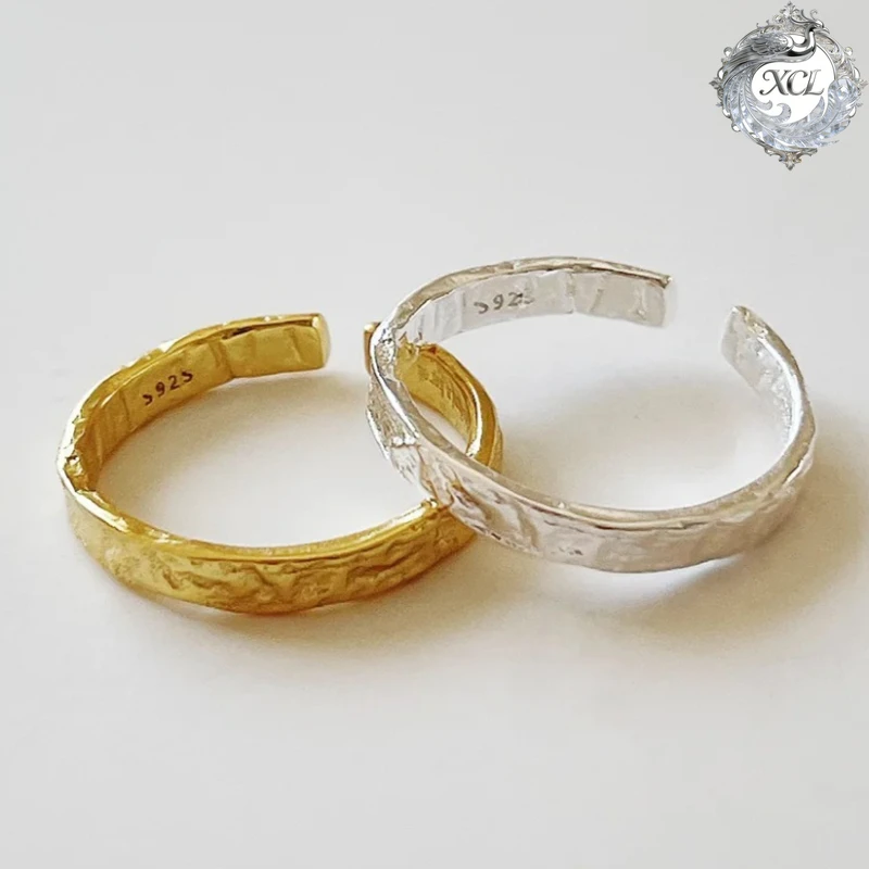 XCL S925 Sterling Silver Irregular Tin Foil Texture Open Ring White Gold & Gold Plated Adjustable Fine Jewelry for Women
XCL S925 Sterling Silver Irregular Tin Foil Texture Open Ring White Gold & Gold Plated Adjustable Fine Jewelry for Women