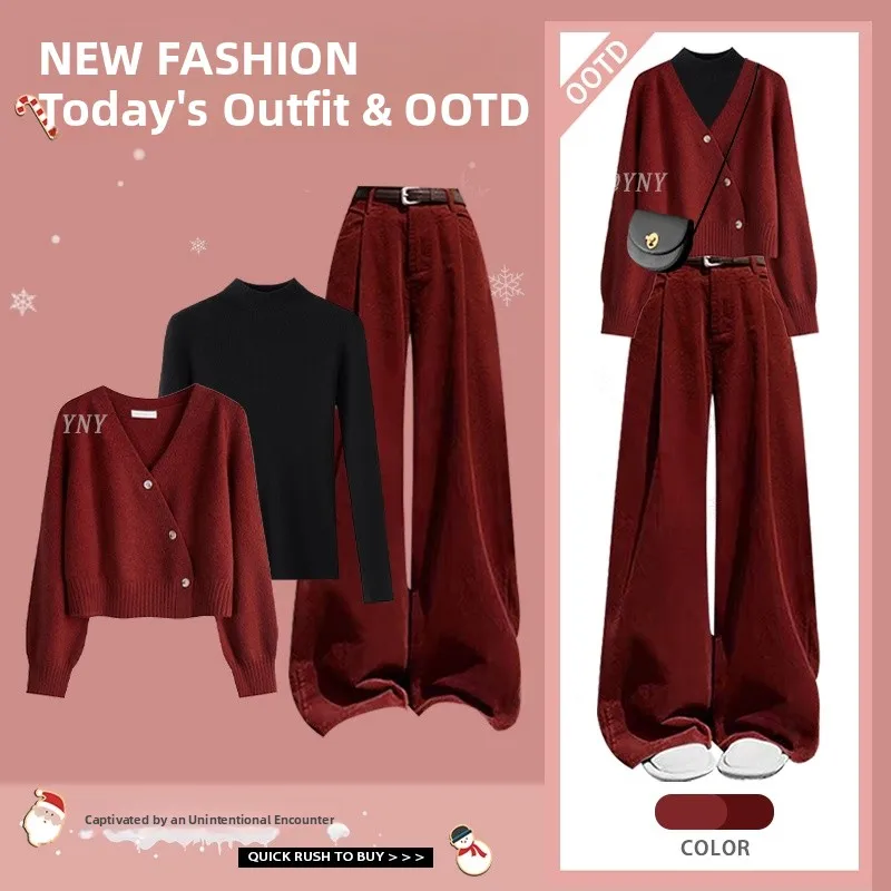 Casual Red Sweater Versatile Base Layer Top for New Year's Celebration Polyester Fiber 8-25 Years Old Women's Faion Set
Casual Red Sweater Versatile Base Layer Top for New Year's Celebration Polyester Fiber 8-25 Years Old Women's Faion Set