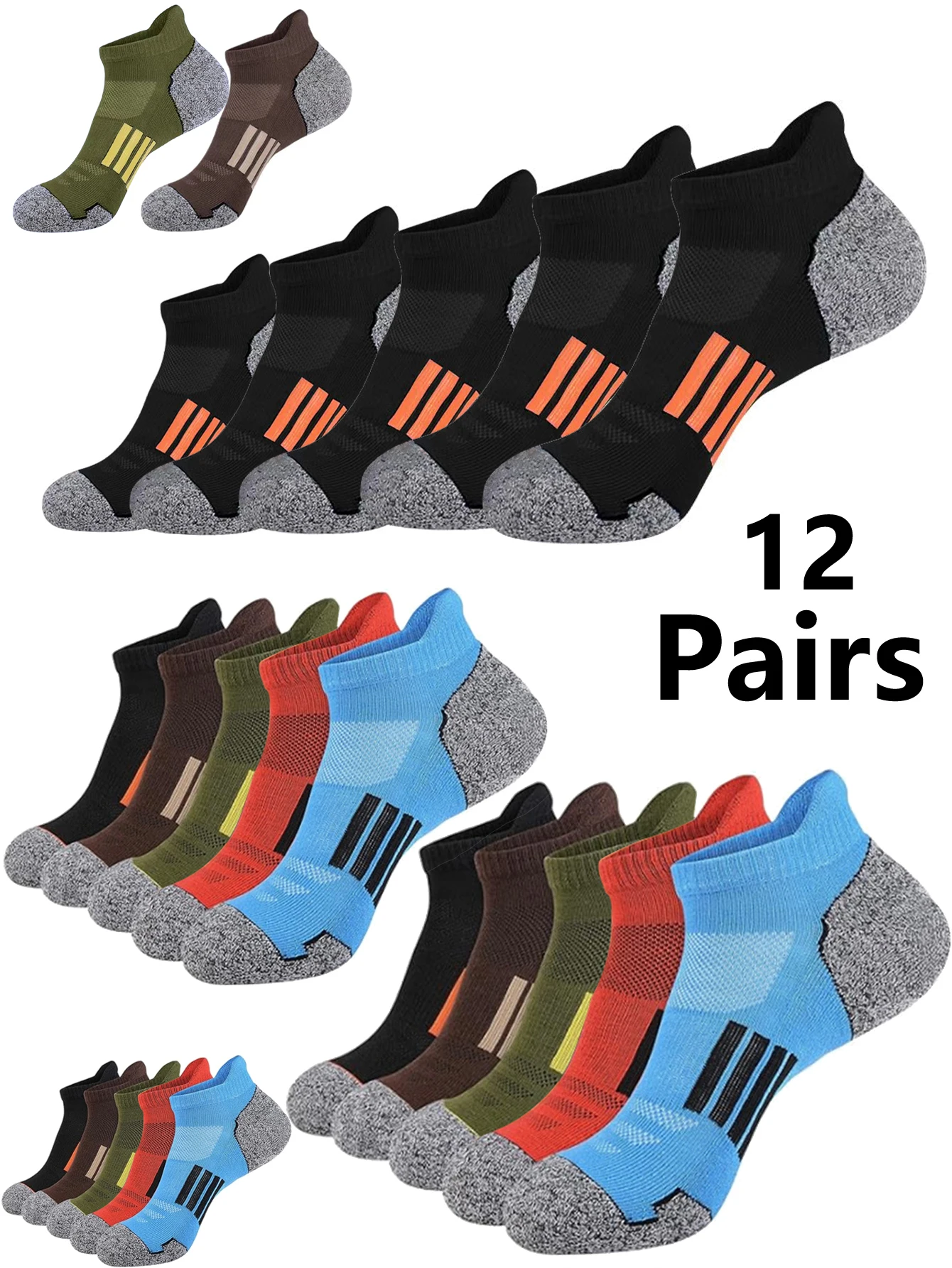 6/12 Pairs Thin Mesh Men's Sports Socks - Sweat Absorbing Breathable Casual Comfortable Non-Slip Wear-Resistant Sports Footwear
6/12 Pairs Thin Mesh Men's Sports Socks - Sweat Absorbing Breathable Casual Comfortable Non-Slip Wear-Resistant Sports Footwear