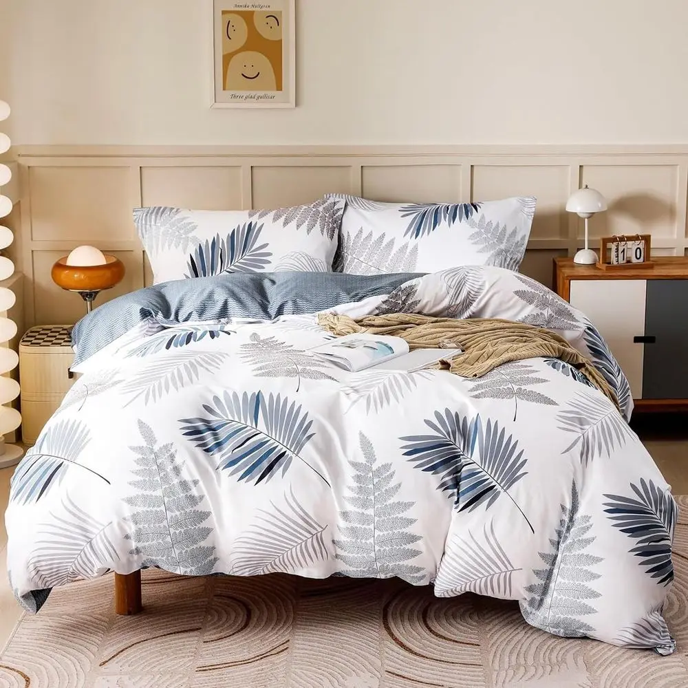Duvet Cover Set,100% Cotton Comorter Cover with Lea Duvet Cover Set,Sot Bedding Set Includes with 3 Piece (2 Pillow Shams,1 Duve
Duvet Cover Set,100% Cotton Comorter Cover with Lea Duvet Cover Set,Sot Bedding Set Includes with 3 Piece (2 Pillow Shams,1 Duve