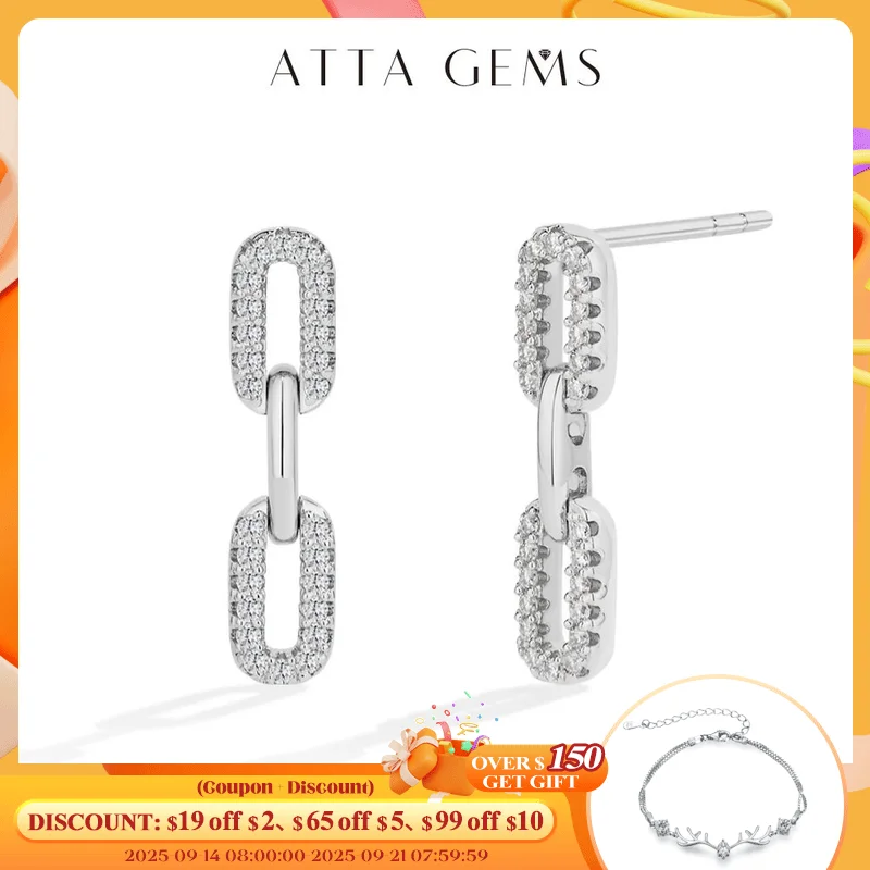 ATTAGEMS S925 Sterling Silver 18k Gold Plated Moissanite Stud Earring For Women Interlocking Design Valentine's Day Jewelry Gift
ATTAGEMS S925 Sterling Silver 18k Gold Plated Moissanite Stud Earring For Women Interlocking Design Valentine's Day Jewelry Gift