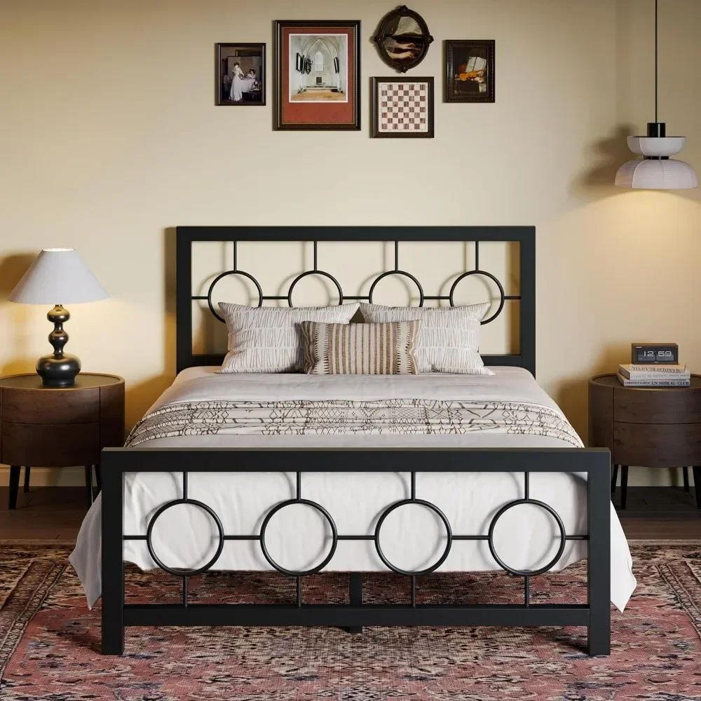 Full Size Bed Frame with Vintage Circular Design Headboard and Footboard, No Box Spring Required, Easy Assembly, Noise-Free
Full Size Bed Frame with Vintage Circular Design Headboard and Footboard, No Box Spring Required, Easy Assembly, Noise-Free